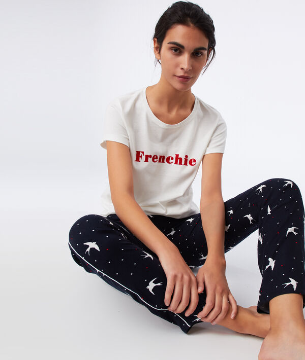 T-shirt "frenchie" ecru.