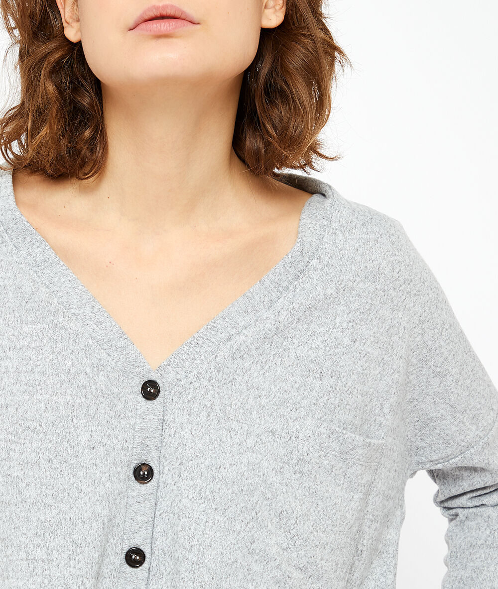 Gilet homewear noué gris.