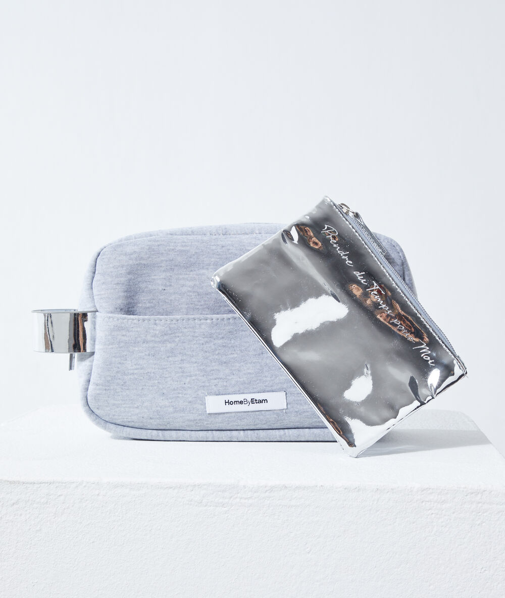 Trousses "prendre du temps pour moi' gris.