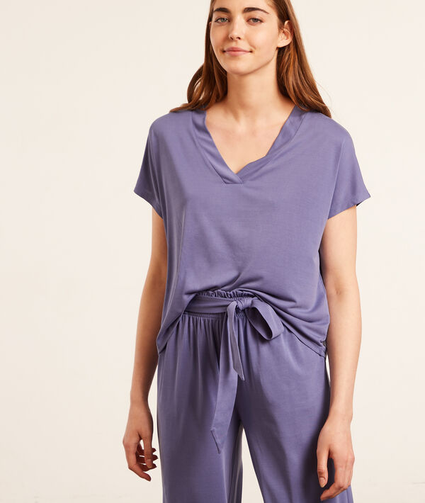 Top manches courtes col V Top manches courtes col V;${refinementColor}