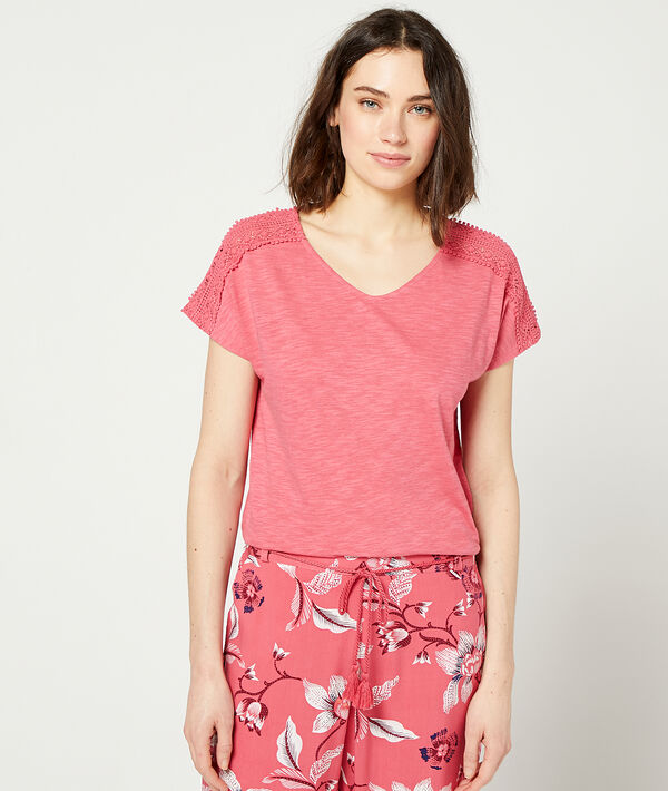 T-shirt détails guipure T-shirt détails guipure;${refinementColor}