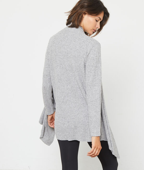 Gilet long et fluide en maille côtelée Gilet long et fluide en maille côtelée