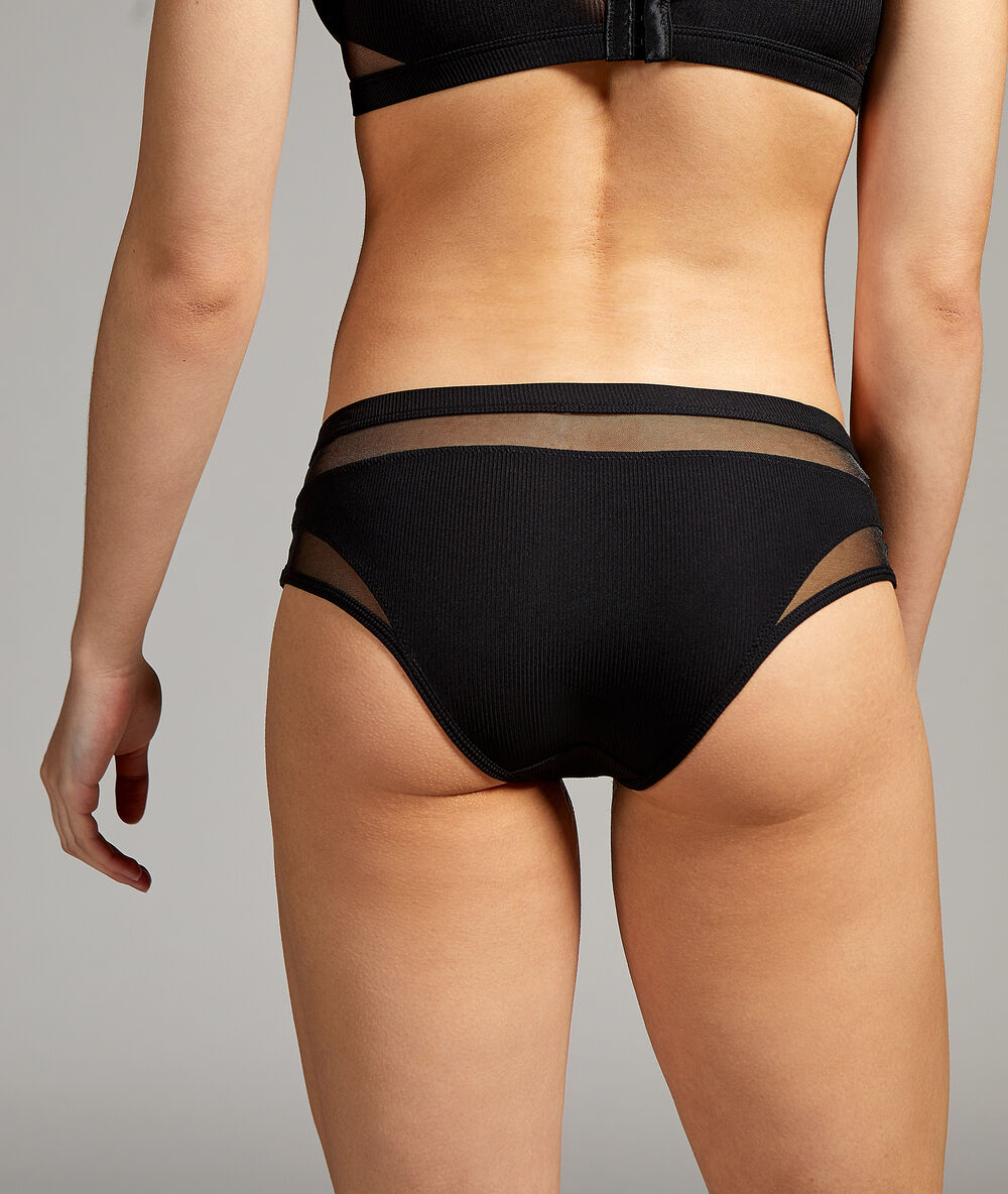 Shorty en microfibre noir.