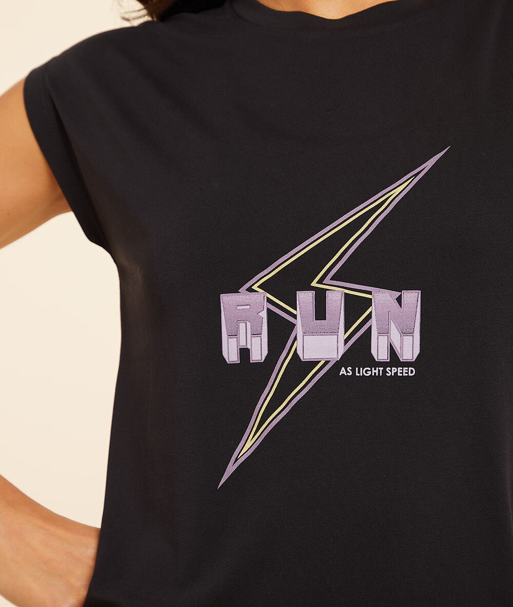 T-shirt manches-courtes "run" noir.