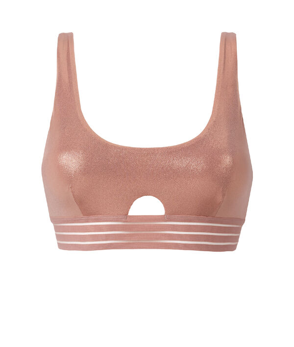 Brassière technique à bande élastiquée - maintien médium bronze.