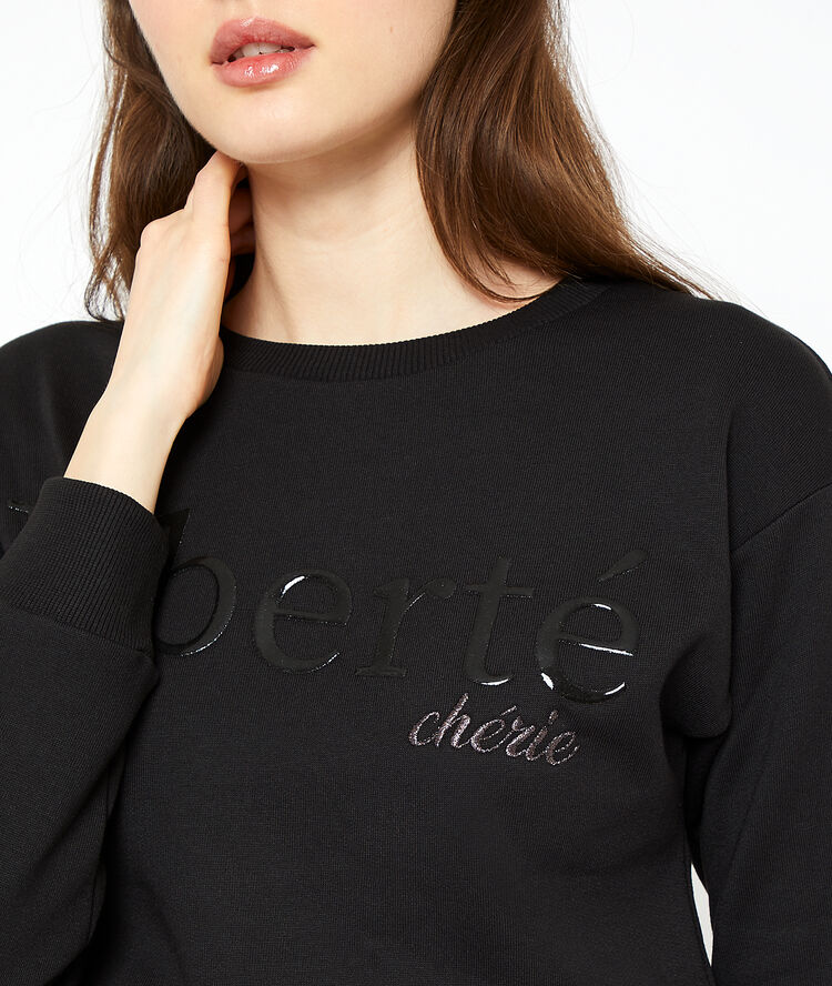 Sweat "liberté chérie" noir.