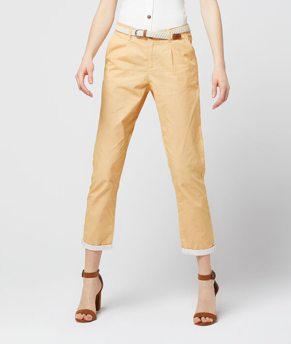 Pantalon chino court à rayures 100% coton bio Pantalon chino court à rayures 100% coton bio
