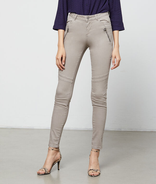Pantalon slim à poches zippées Pantalon slim à poches zippées