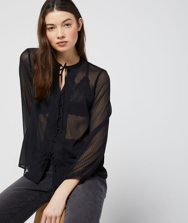 Blouse nouée en plumetis Blouse nouée en plumetis