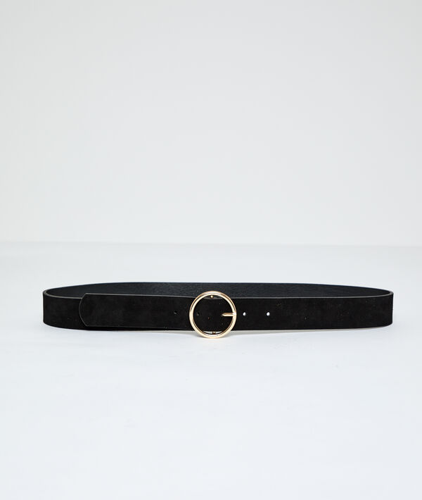 Ceinture boucle ronde en croûte de cuir Ceinture boucle ronde en croûte de cuir