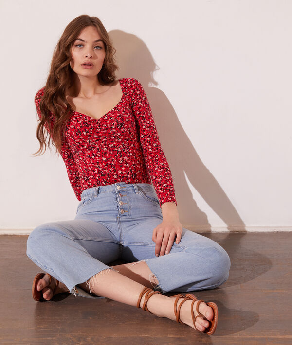 Body manches longues imprimé fleuri Body manches longues imprimé fleuri