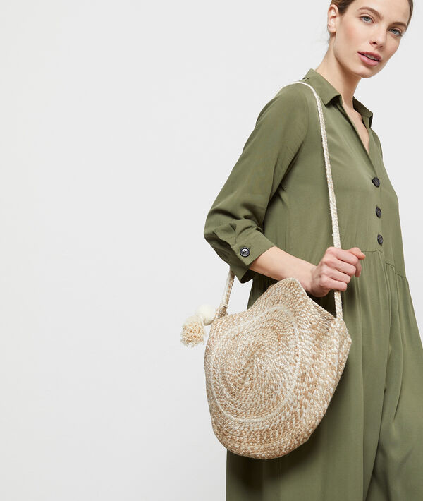 Sac panier rond en jute Sac panier rond en jute