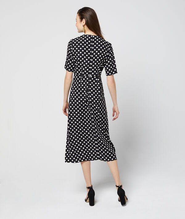 Robe longue drapée à pois Robe longue drapée à pois