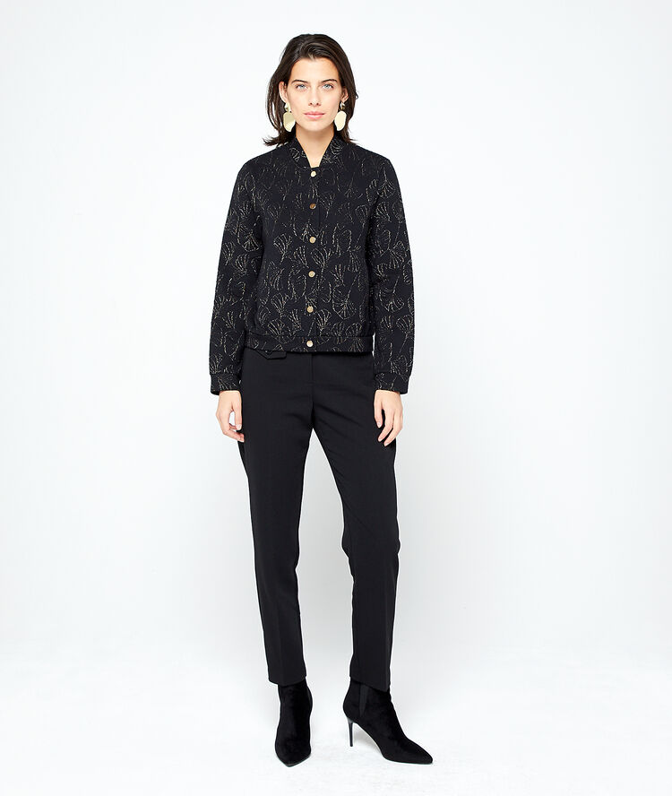 Veste à fils métallisés noir.