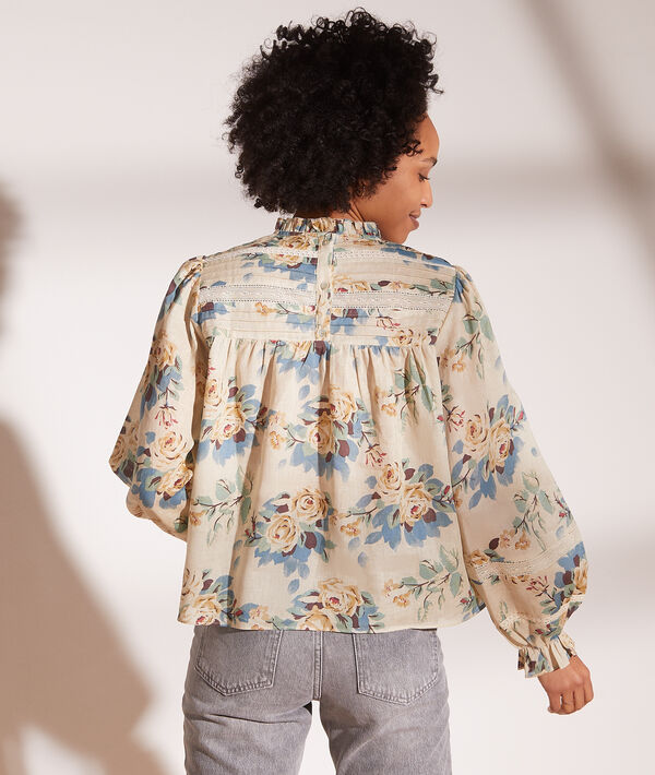 Blouse manches ballon imprimé fleuri Blouse manches ballon imprimé fleuri