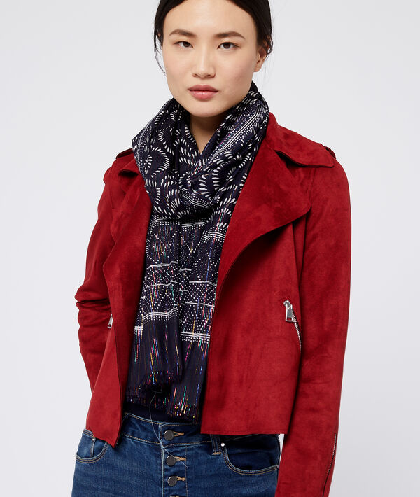 Foulard imprimé à fils métallisés Foulard imprimé à fils métallisés