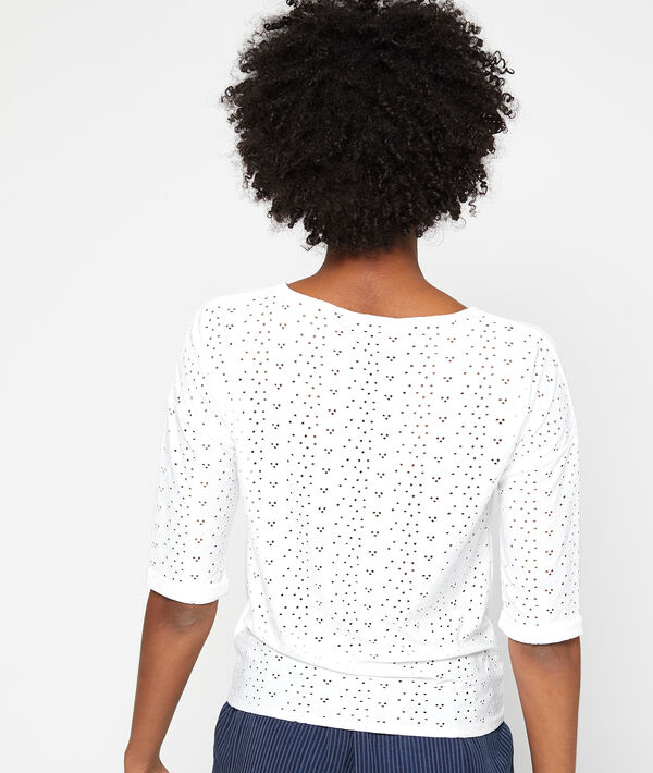 T-shirt noué en dentelle guipure T-shirt noué en dentelle guipure