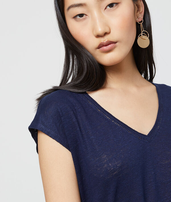 T-shirt col v en lin T-shirt col v en lin