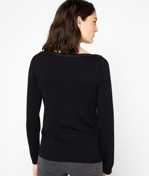 Pull col bateau en maille fine Pull col bateau en maille fine