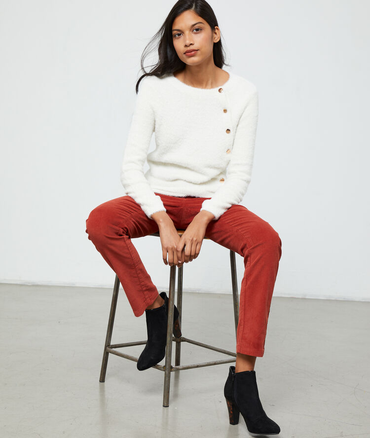 Pull en maille fluffy ecru.