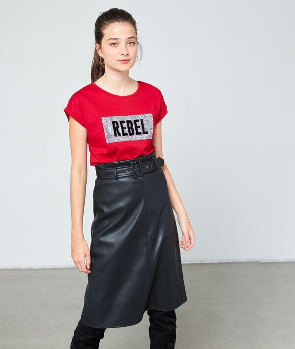 Jupe midi en simili cuir Jupe midi en simili cuir