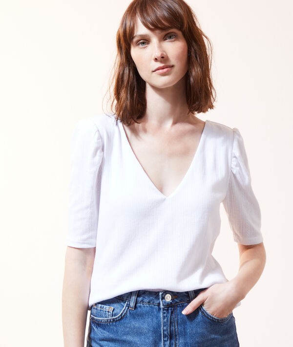 Top col V 2 en 1 - brassière intégrée Top col V 2 en 1 - brassière intégrée