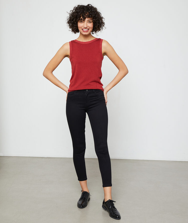 Top en maille fine rouille.