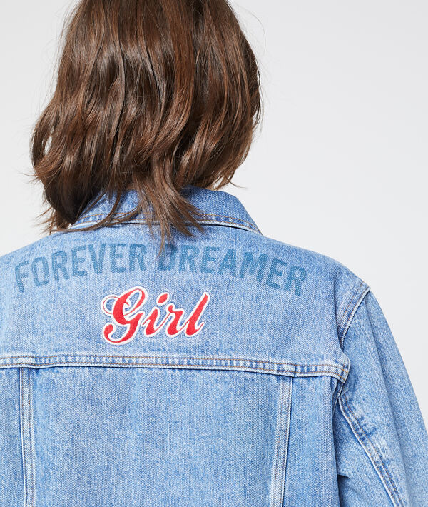 Veste en jean "forever dreamer girl" bleach.