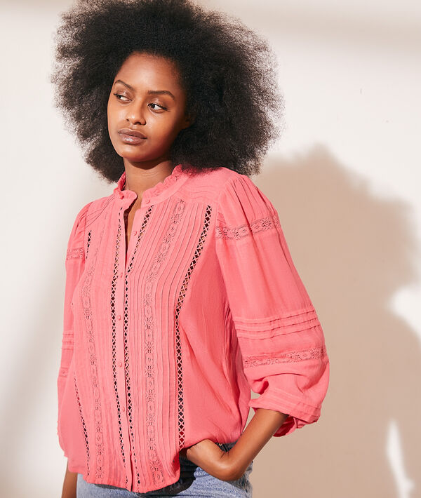 Blouse ajourée détails dentelle Blouse ajourée détails dentelle