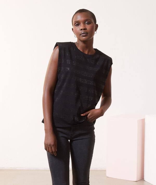 Top épaulettes avec strass Top épaulettes avec strass