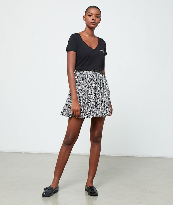 Jupe patineuse fluide noir.