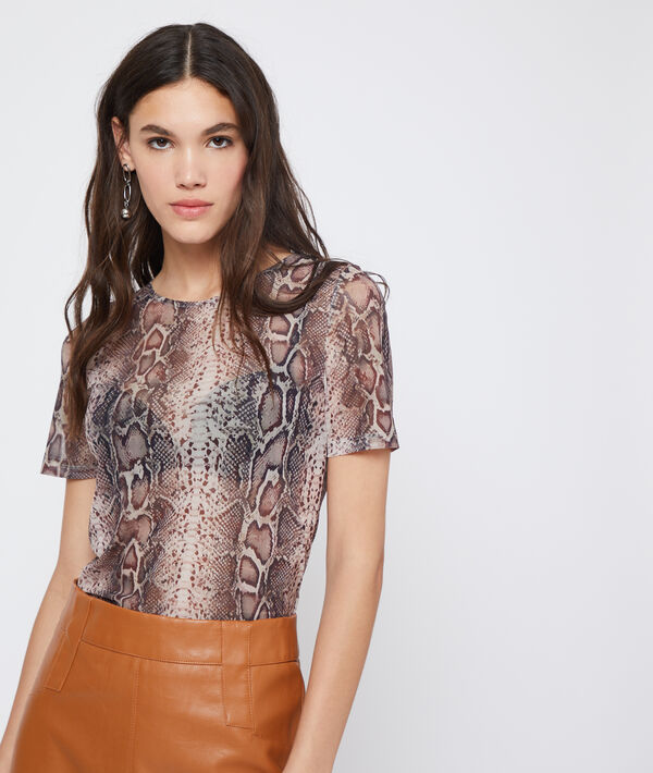 Top transparent à imprimé serpent Top transparent à imprimé serpent