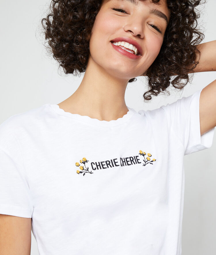 T-shirt "chérie chérie" blanc.