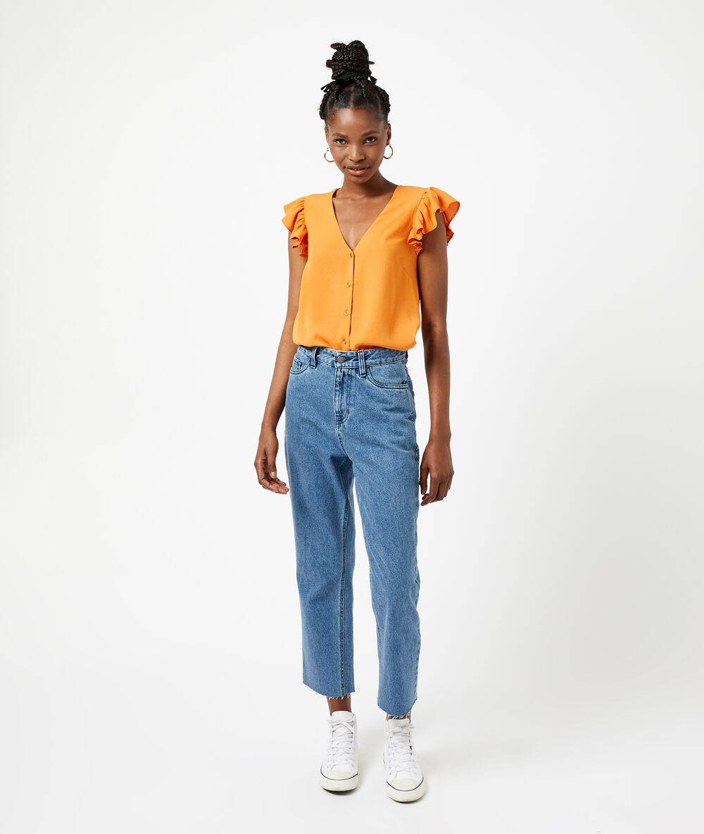 Blouse à volants safran.