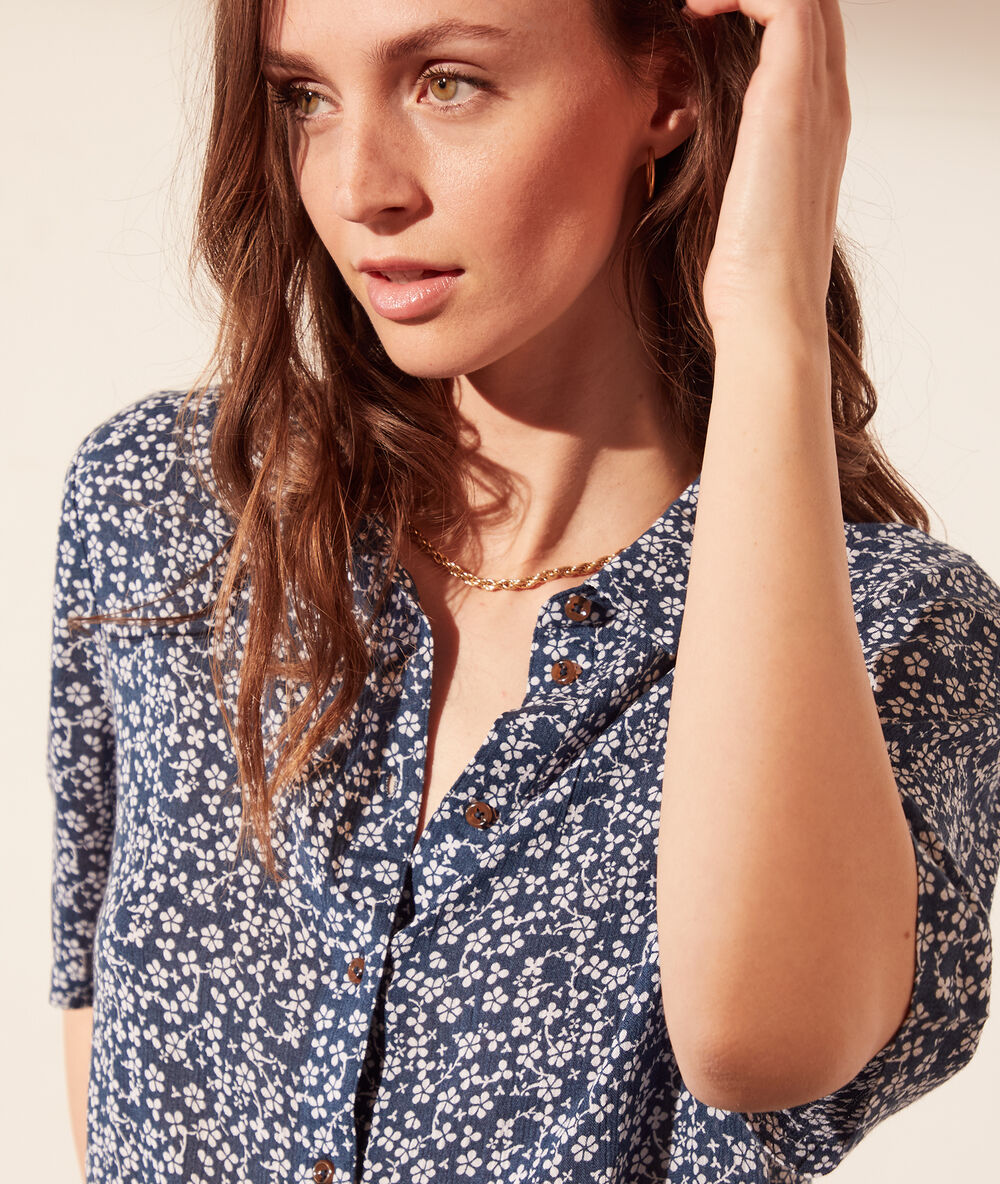 Chemise manches courtes imprimé fleuri emy.