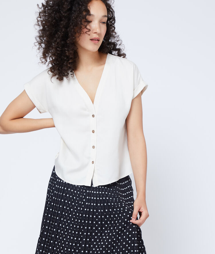 Blouse boutonnée en tencel® creme.