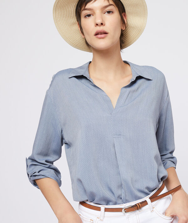 Blouse texturée à col v Blouse texturée à col v