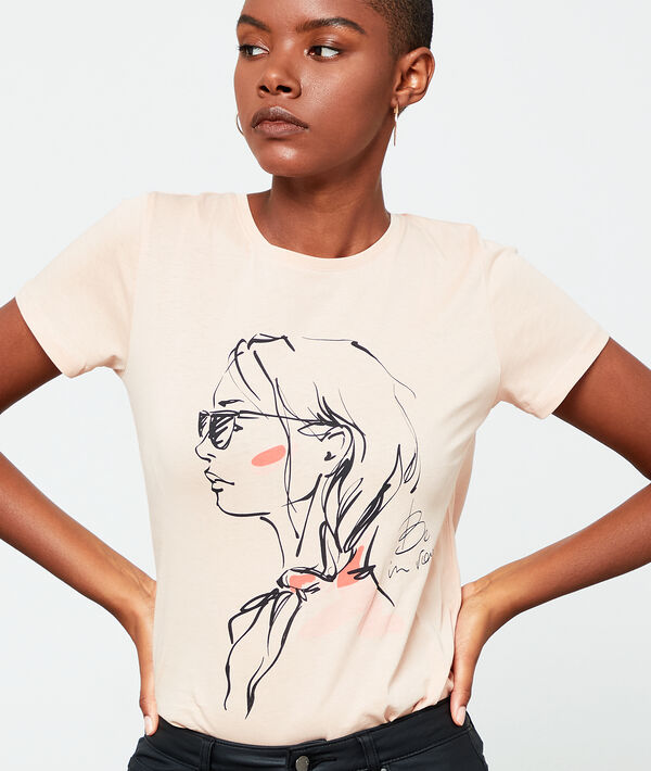 T-shirt sérigraphie en coton bio nude.