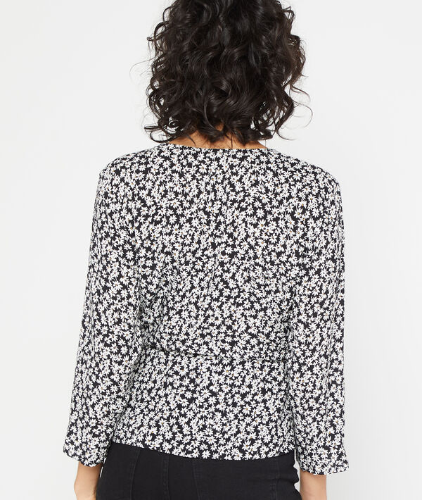 Blouse cache-coeur imprimé fleuri Blouse cache-coeur imprimé fleuri