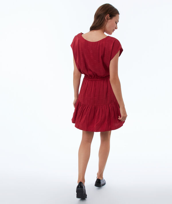 Robe jacquard ancres framboise.