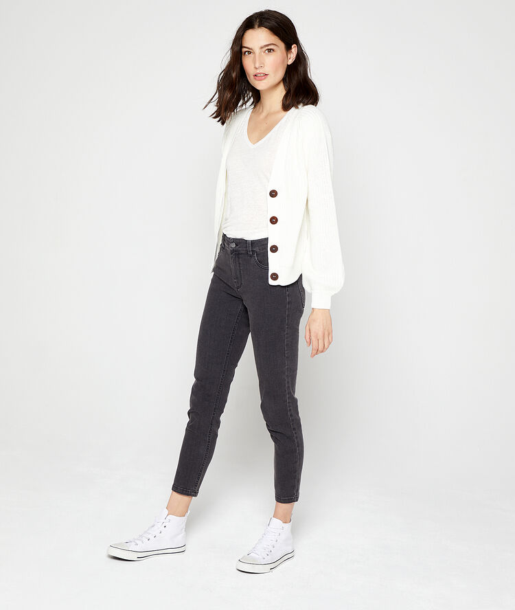 Gilet en grosse maille blanc.