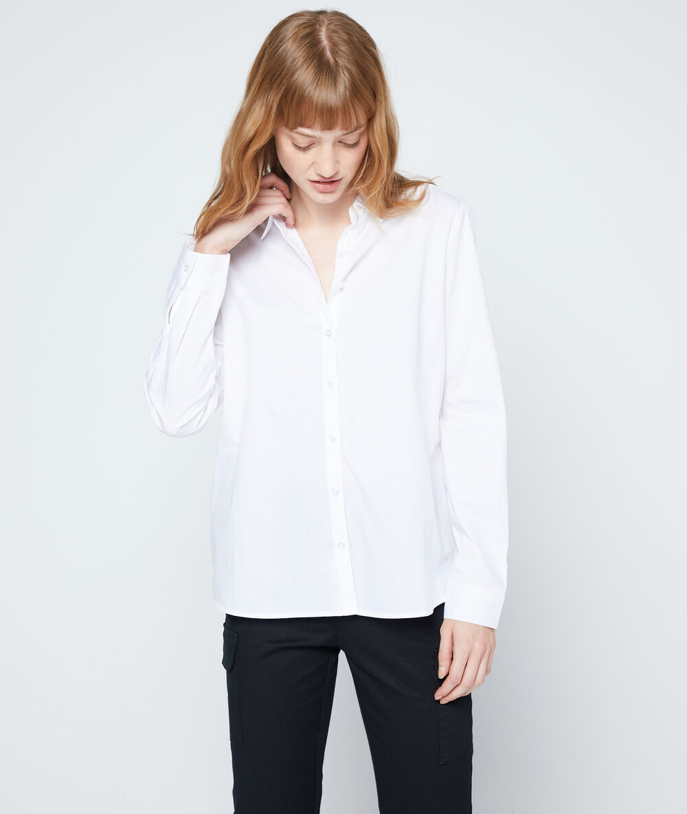 Chemisier en coton blanc.