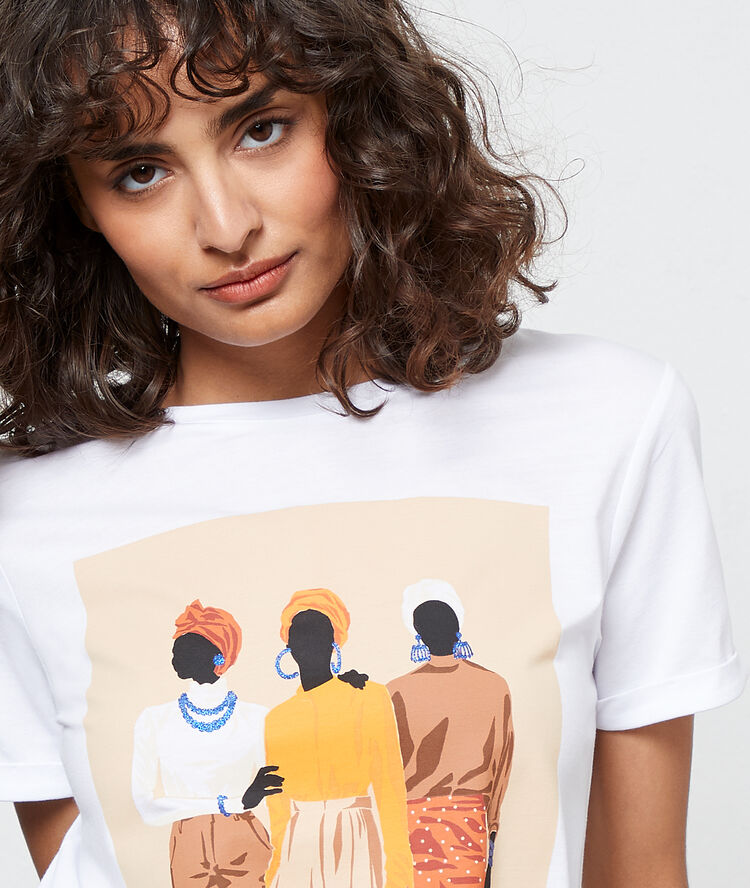 T-shirt sérigraphie blanc.