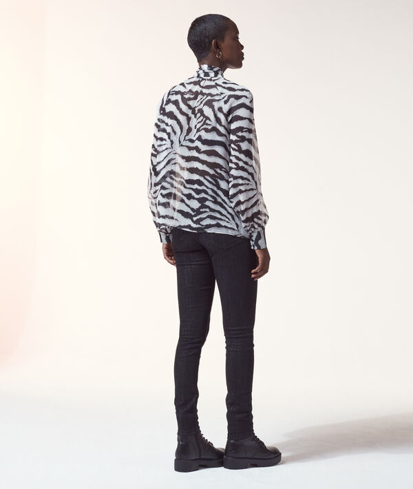 Blouse col lavallière imprimé zébré Blouse col lavallière imprimé zébré