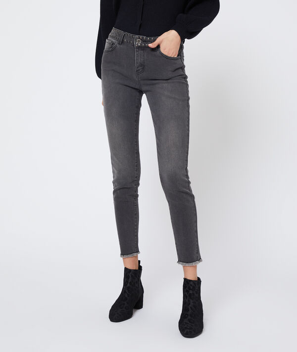 Jean slim taille cloutée Jean slim taille cloutée