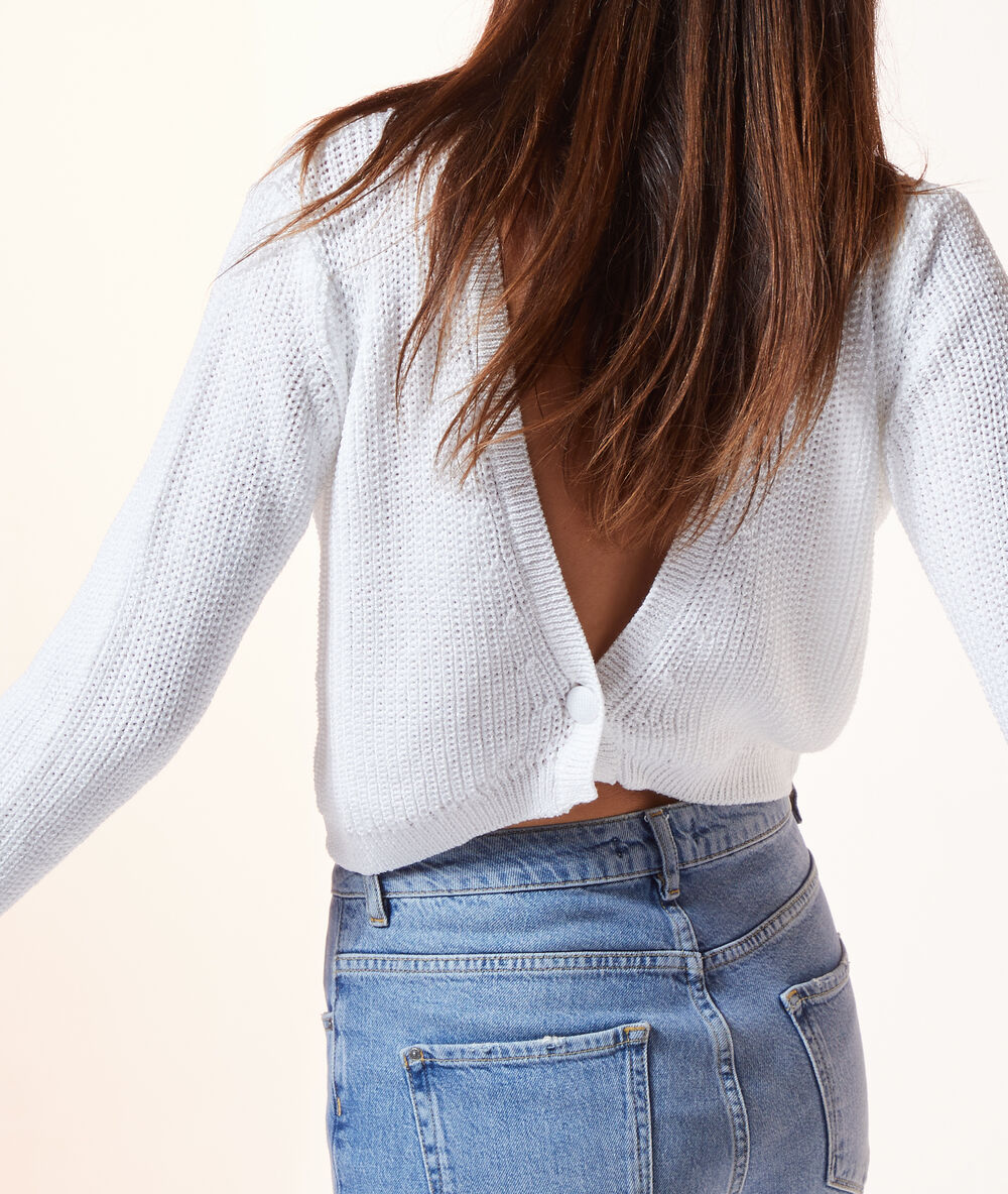 Gilet en maille ecru.
