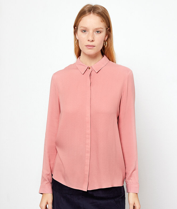Chemise unie bois de rose.