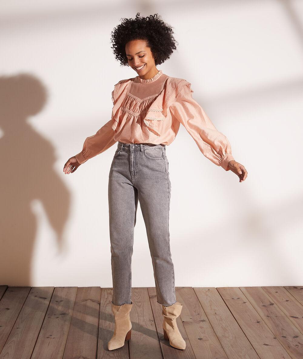 Blouse avec volants sur les manches peche.