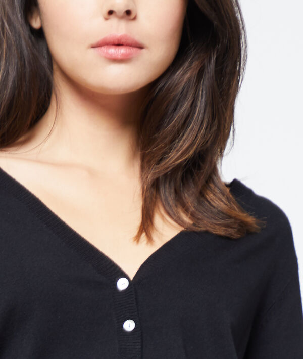 Gilet en maille fine noir.