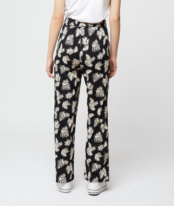Pantalon large imprimé feuillage Pantalon large imprimé feuillage